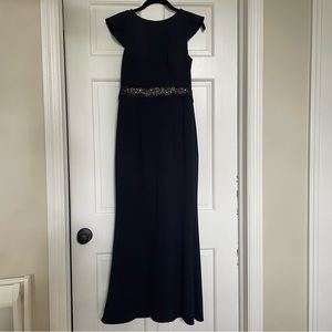 Navy Floor Length Dress